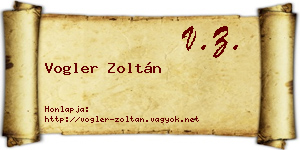 Vogler Zoltán névjegykártya