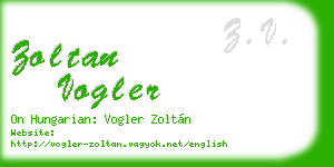 zoltan vogler business card